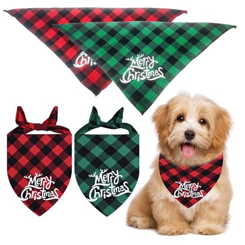 2 Stück Weihnachtshund Bandanas, Halstuch Hund, Hundekostüm Weihnachten, Einstellbare Dreieck Hundehalstuch für Haustier Weihnachten Kostüm Dekoration Zubehör, für kleine mittlere große Hunde 2 Stück Weihnachtshund Bandanas, Halstuch Hund, Hundekostüm Weihnachten, Einstellbare Dreieck Hundehalstuch für Haustier Weihnachten Kostüm Dekoration Zubehör, für kleine mittlere große Hunde von HFMYGS
