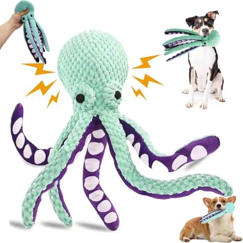 HFSAZJ Quietschendes Hundespielzeug für große Hunde, quietschendes Hundespielzeug für aggressive Kauer, Plüsch-Oktopus-Hundespielzeug, engagierendes Welpenspielzeug, um sie aktiv zu halten, HFSAZJ Quietschendes Hundespielzeug für große Hunde, quietschendes Hundespielzeug für aggressive Kauer, Plüsch-Oktopus-Hundespielzeug, engagierendes Welpenspielzeug, um sie aktiv zu halten, von HFSAZJ