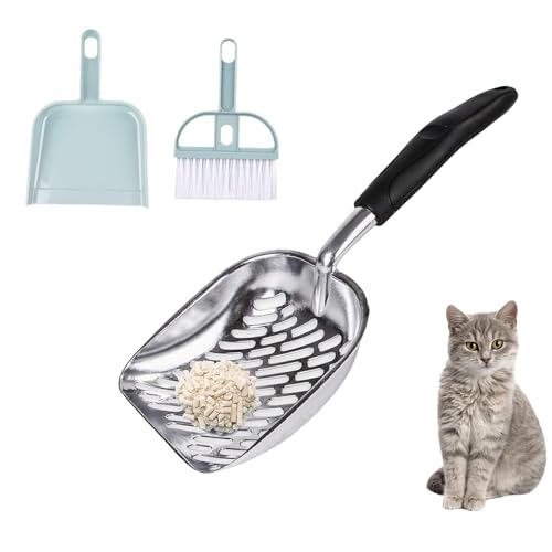 HFYMXNB Katzenstreu Schaufel Metall Aus Robustemaluminium,Katzenstreu Schaufel Reinigungswerkzeug,Katzentoiletten Haustier Katzen, Grau mit Kunststoff Schaufel Besensets,35 * 14cm HFYMXNB Katzenstreu Schaufel Metall Aus Robustemaluminium,Katzenstreu Schaufel Reinigungswerkzeug,Katzentoiletten Haustier Katzen, Grau mit Kunststoff Schaufel Besensets,35 * 14cm von HFYMXNB