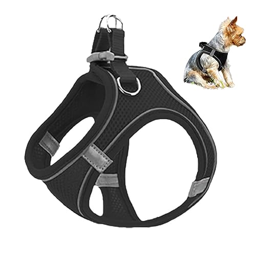 Welpengeschirr Kleine Hunde,Hundegeschirr Welpen,Hundegeschirr,Air-Mesh Brustgeschirr für Welpen Kleine Hunde,XS,Schwarz von HFYMXNB