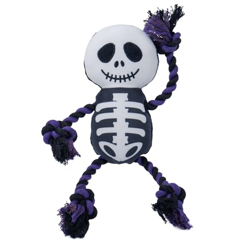HGB Quietschendes Halloween-Hundespielzeug, gefülltes Plüsch-Hundespielzeug für große, mittelgroße und kleine Hunde mit beweglichen Seilen, um sie zu beschäftigen und Angstzustände zu reduzieren von HGB