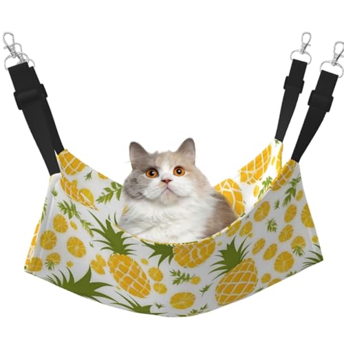 Ananas Hängende Haustierhängematte mit verstellbaren Gurten und Metallhaken, doppelseitiges Bett von HGFVY