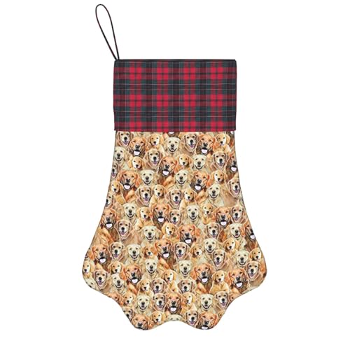 HGFVY Labrador Retriever Hunde 1 Stück Weihnachtsstrümpfe Haustier Pfotenmuster Strümpfe für Haustier und Weihnachtsdekoration Geschenk von HGFVY