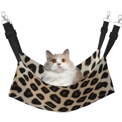 Hängematte, Leopardenmuster, mit verstellbaren Riemen und Metallhaken, doppelseitiges Bett Hängematte, Leopardenmuster, mit verstellbaren Riemen und Metallhaken, doppelseitiges Bett von HGFVY