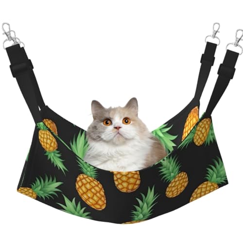 Hängende Ananas-Hängematte für Haustiere mit verstellbaren Gurten und Metallhaken, doppelseitiges Bett von HGFVY