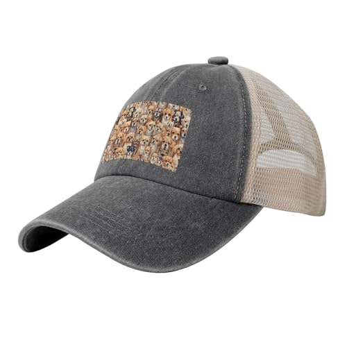 Labrador-Retriever-Hunde-Aufdruck, Cowboy-Motiv, verstellbarer Sommerhut, klassisches Design, Netzrücken für Atmungsaktivität, Einheitsgröße für den Außenbereich von HGFVY