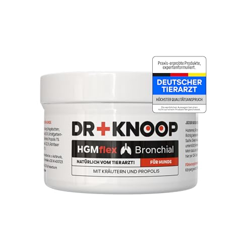 Bronchial Pulver Hund - häufig Frosch im Hals, röcheln, verschleimt, für freie Atemwege Atemfunktion, 75 g, reicht 30 Tage für 10 kg-Hund, Alternative zum Hustensaft von HGM
