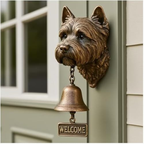 Dog Welcome Türklingel-Serie, einzigartige Tier-Türklingel, Vintage-Glocke, Gusseisen, Wanddekoration, Windspiel, hängende Figur, Ornamente, Outdoor-Dekoration, Abendessen, Glocken, kreatives Geschenk von HGMMFZ