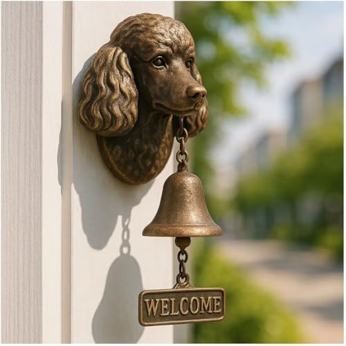 Dog Welcome Türklingel-Serie, einzigartige Tier-Türklingel, Vintage-Gusseisen, Glockenspiel, Wanddekoration, Windspiel, hängende Figur, Ornamente, Outdoor-Dekoration, Abendessen, Glocken, kreatives von HGMMFZ