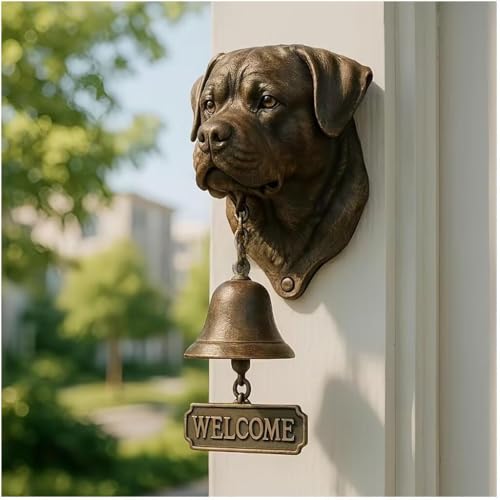 Hunde-Türklingel-Serie, einzigartige Tier-Türklingel, Vintage-Gusseisen, Glocke, Wanddekoration, Windspiel, hängende Figur, Ornamente, Outdoor-Dekoration, Abendessen, Glocken, kreatives Geschenk für von HGMMFZ