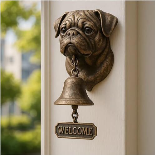 Hunde-Türklingel-Serie, einzigartige Tier-Türklingel, Vintage-Gusseisen, Glockenspiel, Wanddekoration, Windspiel, hängende Figur, Ornamente, Outdoor-Dekoration, Abendessen, Glocken, kreatives Geschenk von HGMMFZ