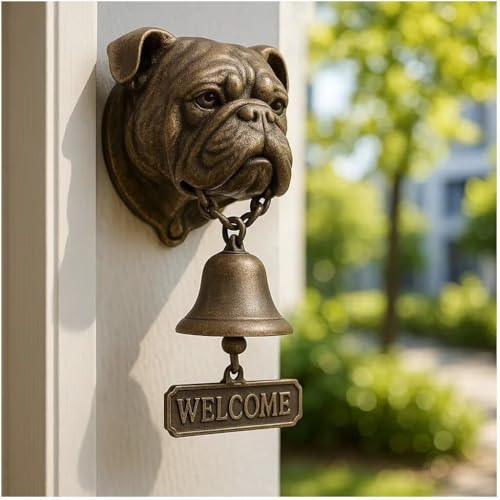 Hunde-Türklingel-Serie, einzigartige Tier-Türklingel, Vintage-Gusseisen, Glockenspiel, Wanddekoration, Windspiel, hängende Figur, Ornamente, Outdoor-Dekoration, Abendessen, Glocken, kreatives Geschenk von HGMMFZ