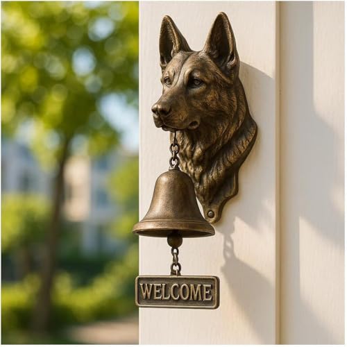 Hunde-Türklingel-Serie, einzigartige Tier-Türklingel, Vintage-Gusseisen, Glockenspiel, Wanddekoration, Windspiel, hängende Figur, Ornamente, Outdoor-Dekoration, Abendessen, Glocken, kreatives Geschenk von HGMMFZ