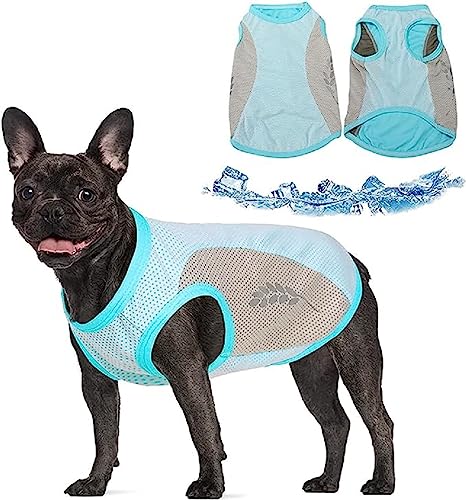 HGMOMO Kühlweste für Hunde, atmungsaktiv, sonnenfest, mit reflektierendem Streifen, atmungsaktives Netzgewebe,Hundekleidung für den Sommer, leichte, kühlende Hundejacke,UV-Schutz (XXL, Blau) von HGMOMO
