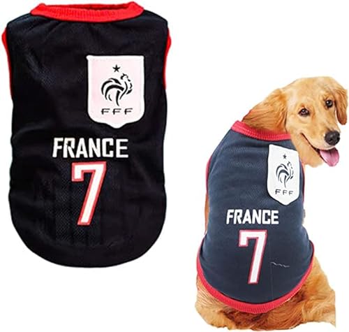 HGMOMO Hunde-T-Shirts Haustier-Kühlweste Sommer Mesh Atmungsaktiv Ärmellos Modische Kleidung für Katzen Kleine Mittel Große Hunde (2X-Large, France7) von HGMOMO