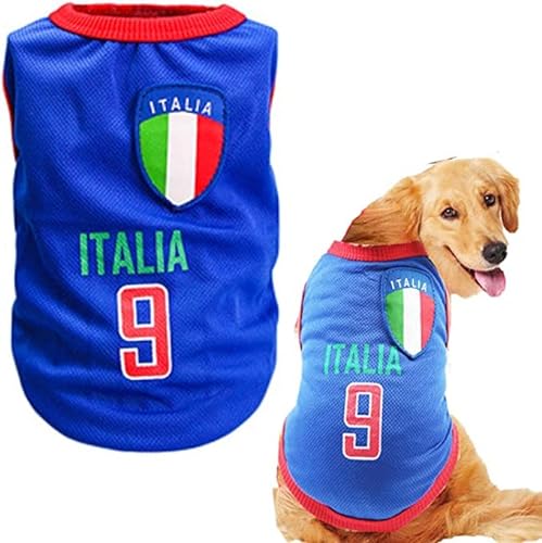HGMOMO Hunde-T-Shirts Haustier-Kühlweste Sommer Mesh Atmungsaktiv Ärmellos Modische Kleidung für Katzen Kleine Mittel Große Hunde (2X-Large, Italien9) von HGMOMO