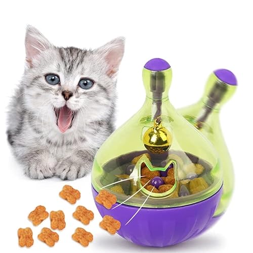 Hunde-Leckerli-Ball,interaktives erhöht IQ Futterdosierung,Puzzle-Spielzeug,langsames Fütternapf,Becher-Design für Welpen,kleine und mittelgroße Katzen (für Katze) von HGMOMO