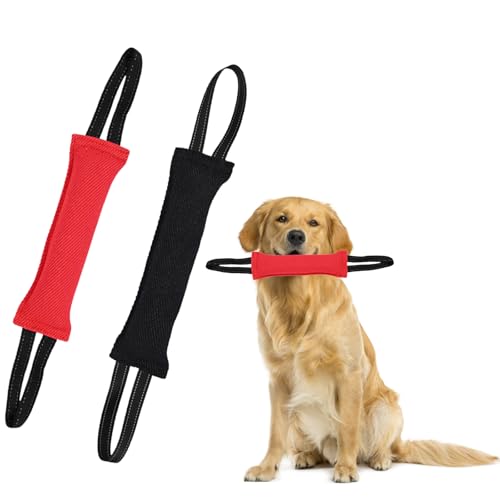 HGMZUOAI Hundespielzeug, robust, interaktives Spielzeug, Zerrspielzeug mit 2 starken Griffen, interaktives Spielzeug, Trainingsgerät für Welpen bis große Hunde, Schwarz und Rot, 2 Stück HGMZUOAI Hundespielzeug, robust, interaktives Spielzeug, Zerrspielzeug mit 2 starken Griffen, interaktives Spielzeug, Trainingsgerät für Welpen bis große Hunde, Schwarz und Rot, 2 Stück von HGMZUOAI