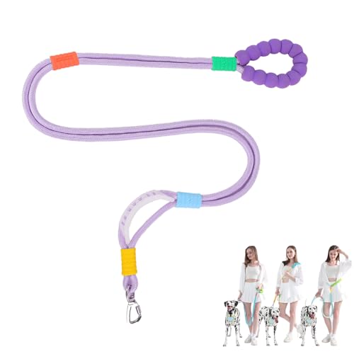 Hundeleine, 152 cm, robuste Trainingsleine, verstellbare Taille und Crossbody-Leine, strapazierfähiges Nylonseil, doppeltes Nylonseil für Spaziergänge mit dem Hund, Violett Hundeleine, 152 cm, robuste Trainingsleine, verstellbare Taille und Crossbody-Leine, strapazierfähiges Nylonseil, doppeltes Nylonseil für Spaziergänge mit dem Hund, Violett von HGMZUOAI