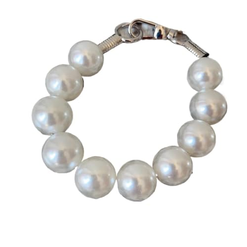 Halsband for große Hunde mit Kunstperlen, leichte Halskette for große Hunde, Edelstahlseil, Hochzeitsaccessoires for Haustiere breites hundehalsband(1,36cm(14.2inch)) von HGYNBCP