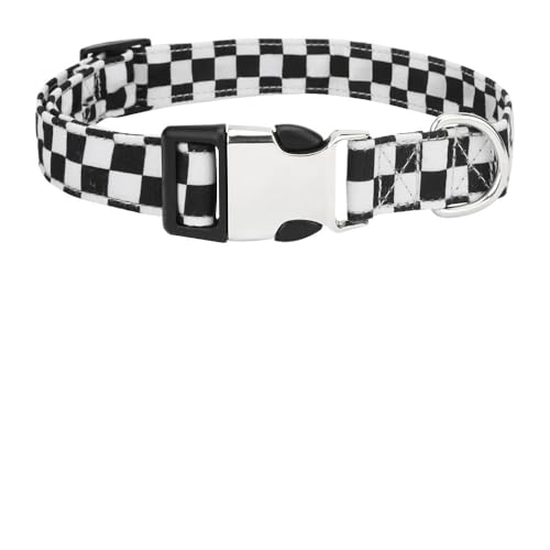 Hundehalsband mit Karomuster, verstellbar, weich und bequem, for kleine, mittelgroße und große Hunde, for Spazierengehen und Laufen im Freien breites hundehalsband(2,M) von HGYNBCP