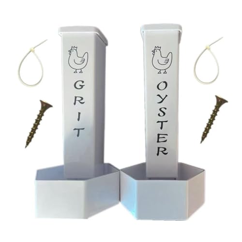 2pcs Metall Hühner Austernschalen-futterstreuer, Chicken Oysters Shell and Grit Feeder, Hühnerfuttermittel Coops Accessoires, Austern Schalenfutter Und Körnerngerät Automatische von HGZHNAT