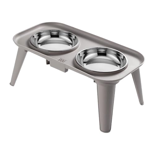 HGZHNAT Schüssel Erhöhte Katzen Feeder Edelstahl Hundepill Proof Wasserschalen Geeignet Große Hunde Verschüttete Hundeschüssel Set Set von HGZHNAT