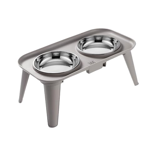 HGZHNAT Schüssel Erhöhte Katzen Feeder Edelstahl Hundepill Proof Wasserschalen Geeignet Große Hunde Verschüttete Hundeschüssel Set Set von HGZHNAT