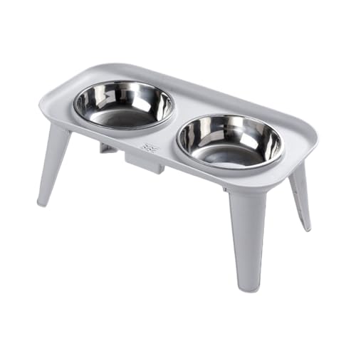 HGZHNAT Schüssel Erhöhte Katzen Feeder Edelstahl Hundepill Proof Wasserschalen Geeignet Große Hunde Verschüttete Hundeschüssel Set Set von HGZHNAT