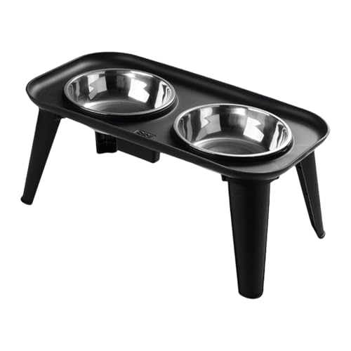 HGZHNAT Schüssel Erhöhte Katzen Feeder Edelstahl Hundepill Proof Wasserschalen Geeignet Große Hunde Verschüttete Hundeschüssel Set Set von HGZHNAT