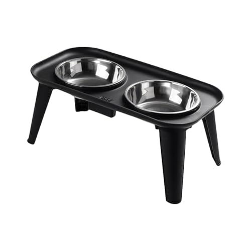 HGZHNAT Schüssel Erhöhte Katzen Feeder Edelstahl Hundepill Proof Wasserschalen Geeignet Große Hunde Verschüttete Hundeschüssel Set Set von HGZHNAT