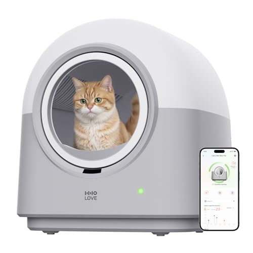 TYPro Selbstreinigende Katzentoilette, automatisch, freihändig, intelligenter Roboter, selbstreinigende Katzentoilette für mehrere Katzen, mit App-Steuerung, sicher mit Katzentoilettenbeutel und TYPro Selbstreinigende Katzentoilette, automatisch, freihändig, intelligenter Roboter, selbstreinigende Katzentoilette für mehrere Katzen, mit App-Steuerung, sicher mit Katzentoilettenbeutel und von HHOlove