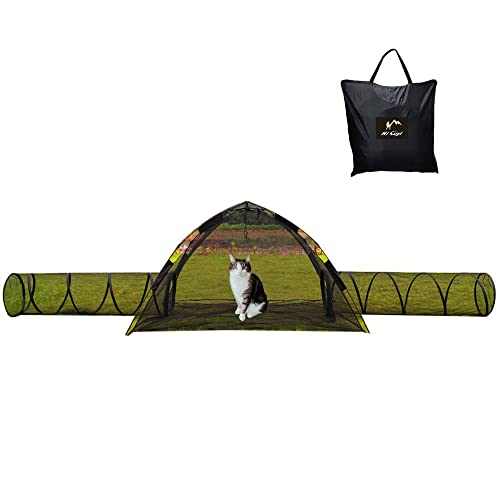 HI SUYI 3-in-1 tragbarer Katzenlaufstall, Outdoor-Gehege, Sichtnetz, Haustier-Spielzelt, Tunnel, Compound-Haus für Katzen, Welpen, Kaninchen, Kleintiere, klein von HI SUYI