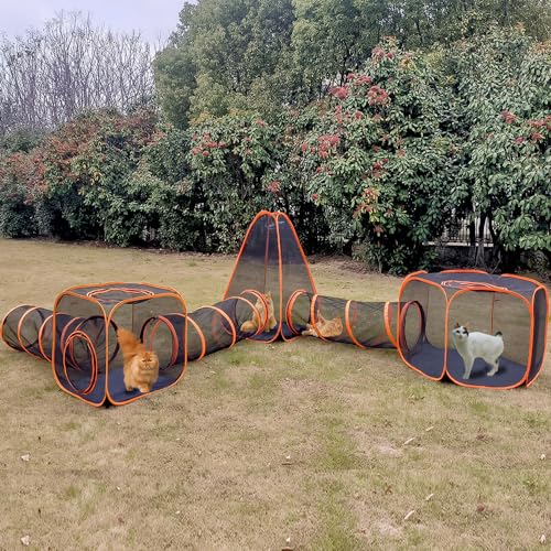 Tragbares Katzengehege für den Außenbereich mit Tunneln 6-in-1 verbesserte Verstärkung Haustier Laufstall Zelt Haus Käfig DIY auf mehrere Arten für Innen/Außen Kaninchen Frettchen Welpen und Tragbares Katzengehege für den Außenbereich mit Tunneln 6-in-1 verbesserte Verstärkung Haustier Laufstall Zelt Haus Käfig DIY auf mehrere Arten für Innen/Außen Kaninchen Frettchen Welpen und von HI SUYI