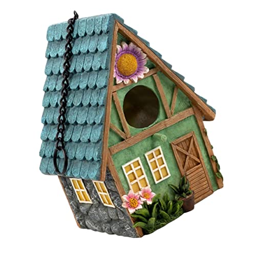 1Stück Hängendes Vogelhaus Harz Charmantes für Garten Wetterfestes Design Sicheres Versteck für Vögel für Naturliebhaber von HIAKDOFT