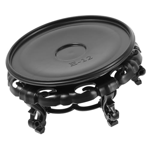 HIAKDOFT 1 Stück Tablett Blumenständer Plant Shelf pflanzengestell planzständer blumenstand drinnen Topfschalen für Pflanzen zimmerpflanzen Boden Pflanzenständer Blumenpot -Regal Harz Black von HIAKDOFT