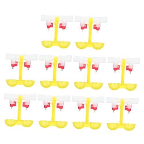 HIAKDOFT 10 Stück Hähnchen-Doppeltränke Mini Aquarium Schüsseln Huhn wasserspender legehühner Futtertränke für Geflügel Automatische Trinkbecher für Geflügel Rostfreier Stahl von HIAKDOFT