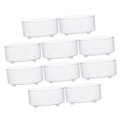 HIAKDOFT 10 Stück Teiliges Acryl Reptilien Futter Wassernapf Robust und Leicht zu Reinigen Geeignet für Schildkröten Geckos Kornnattern Skorpione und Kleine Terrarientiere Perfektes von HIAKDOFT