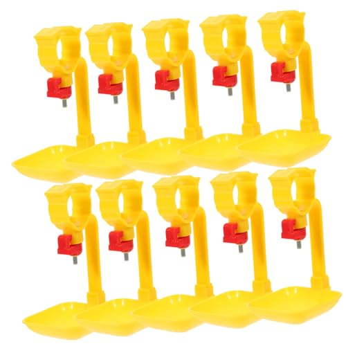 HIAKDOFT 10 Stück Teiliges Geflügel Tränksystem mit Abnehmbaren Stahlkugeln Hähnchen Tränke für Geflügel Tauben und Vögel Praktischer Wasserspender für Haustierhaltung und Geflügelhaltung von HIAKDOFT