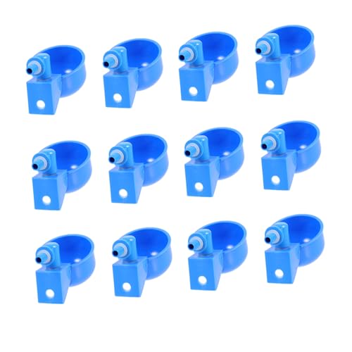 HIAKDOFT 12 Stück Hühnerwasserschale Wasserbecher Für Geflügel Hühner-trinkbecher Vogel Wasserbecher Hühnerfutter Selber Machen Automatischer Trinkbecher Für Geflügel Schüssel Plastik Blue von HIAKDOFT