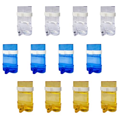 HIAKDOFT 12 Stück Teiliges Automatisches Trink Futterspender Papageien Langlebige Transparente und Farbige Trinkflaschen aus Lebensmittelechtem Einfacher Käfighalter für Wellensittiche und HIAKDOFT 12 Stück Teiliges Automatisches Trink Futterspender Papageien Langlebige Transparente und Farbige Trinkflaschen aus Lebensmittelechtem Einfacher Käfighalter für Wellensittiche und von HIAKDOFT