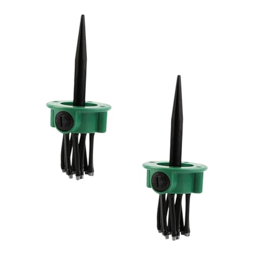 HIAKDOFT 2 Sätze 360 automatischer Sprinkler Solar Teichbrunnen Glühbirnen Düse sprinklersystem Sprinkler System Verwurzelung automatische Sprinkleranlage ABS Rasensprenger Plastik Green von HIAKDOFT