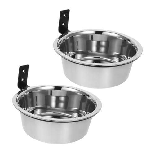 HIAKDOFT 2 Sätze Wandmontierter Erhöhter Hundenapf aus Rostfreiem Edelstahl Platzsparend und Stabil für Große Hunde und Welpen Langlebige Futterstation für Drinnen und Draußen von HIAKDOFT