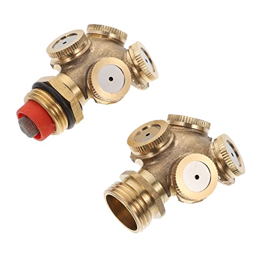 HIAKDOFT 2 Stück 4-Loch-Sprinklerdüse sprühkreide sprühkopf gartenberegner Garden bewässerung automatisch Anlage praktischer Bewässerungssprüher Wassersprinkler für den Garten Kupfer Golden von HIAKDOFT