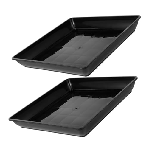 HIAKDOFT 2 Stück Basis Für Blumentöpfe Pflanzentopfschale Pflanzschale Großer Pflanzenuntersetzer Tabletts Für Pflanzen Tabletts Für Pflanzen Pflanzenschalen Bonsai-tablett Pp Black von HIAKDOFT