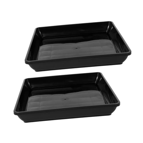HIAKDOFT 2 Stück Basis Für Blumentöpfe Pflanzschale Tabletts Für Pflanzen Tabletts Für Pflanzen Pflanzenschalen Blumentopf -untertassen Pflanzentopfschale Bonsai-tablett Black Pp von HIAKDOFT