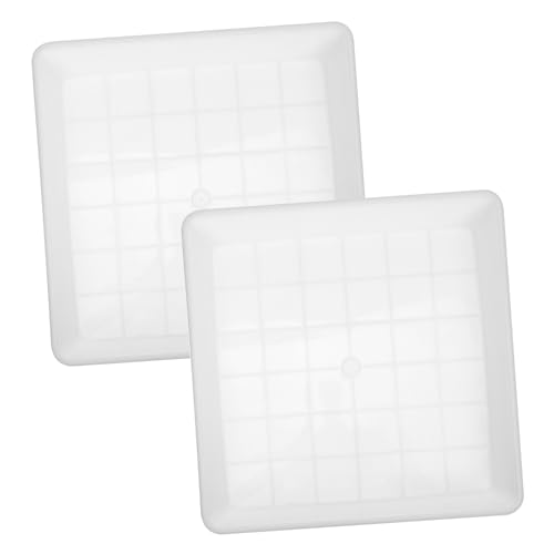 HIAKDOFT 2 Stück Blumentopf Tablett Pflanzenuntersetzer Für Drinnen Pflanzenschalen Für Töpfe Tabletts Drainage Wachsend Fänger Anlage Quadratisches Pflanztablett Abfluss Weiß PVC von HIAKDOFT