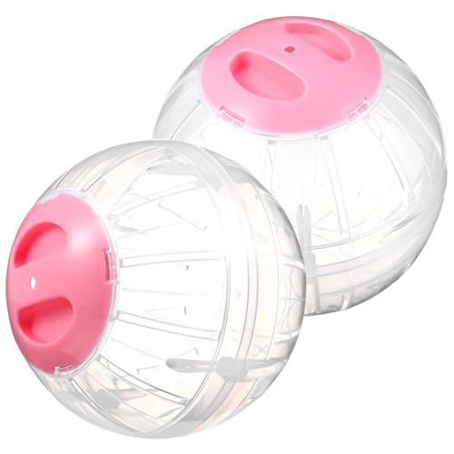 HIAKDOFT 2 Stück Hamster Laufkugel Transparente Rosa Übungsbälle mit Sicherheitsverschluss Atmungsaktiv für Zwerghamster Kleintiere Haustier HIAKDOFT 2 Stück Hamster Laufkugel Transparente Rosa Übungsbälle mit Sicherheitsverschluss Atmungsaktiv für Zwerghamster Kleintiere Haustier von HIAKDOFT