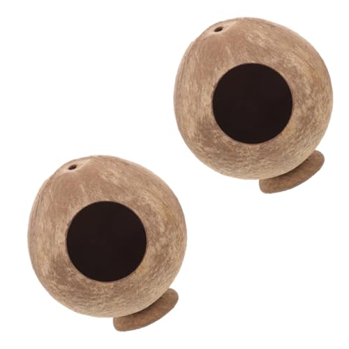 HIAKDOFT 2 Stück Kleines Hamsterhaus aus Natürlicher Kokosnussschale Beißfestes Versteck und Kuschelhütte für Kleintiere Pflegeleichtes Häuschen für Hamster und Meerschweinchen HIAKDOFT 2 Stück Kleines Hamsterhaus aus Natürlicher Kokosnussschale Beißfestes Versteck und Kuschelhütte für Kleintiere Pflegeleichtes Häuschen für Hamster und Meerschweinchen von HIAKDOFT