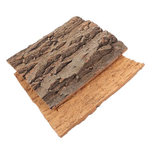 HIAKDOFT 2 Stück Korkrinde Terrarium Hintergrund Baumrinden Kletterwand für Reptilien Aquarium Dekoration Geeignet für Schildkröten Chamäleons Schlangen von HIAKDOFT